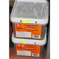 TWO PAILS OF FLOORING SCREWS 1 3/4" X 8