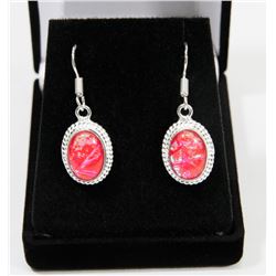 #144-AUSTRALIAN TRIPLE OPAL GEMSTONE EARRINGS