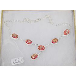 #142-AUSTRALIAN TRIPLE OPAL GEMSTONE NECKLACE