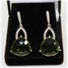 Image 1 : #117-GREEN AMETHYST GEMSTONE EARRINGS