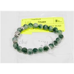 #79-NATURAL CHALCEDONY BEAD BRACELET