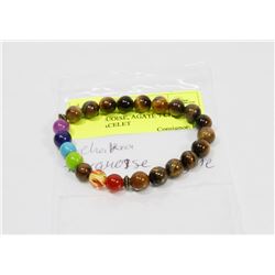 # 82-TURQUOISE, AGATE 7 CHAKRA BEAD BRACELET