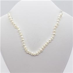 114) STERLING SILVER FRESHWATER PEARL NECKLACE