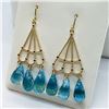 Image 2 : 151) 14K YELLOW GOLD BLUE TOPAZ EARRINGS