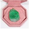 Image 1 : 72) 14K YELLOW GOLD GENUINE JADEITE PENDANT