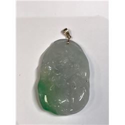 62) 14K YELLOW GOLD GENUINE JADEITE PENDANT