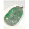 Image 2 : 92) 14K YELLOW GOLD GENUINE JADEITE PENDANT