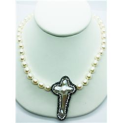 100) STERLING SILVER FRESHWATER PEARL NECKLACE