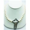 Image 1 : 100) STERLING SILVER FRESHWATER PEARL NECKLACE