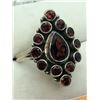 Image 2 : 76) STERLING SILVER GARNET RING