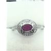 Image 1 : 83) STERLING SILVER RUBY & CUBIC ZIRCONIA RING