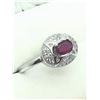 Image 2 : 83) STERLING SILVER RUBY & CUBIC ZIRCONIA RING
