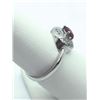 Image 3 : 83) STERLING SILVER RUBY & CUBIC ZIRCONIA RING