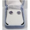 Image 1 : 4) STERLING SILVER TANZANITE FLOWER EARRINGS