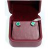Image 1 : 17) STERLING SILVER EMERALD STUD EARRINGS