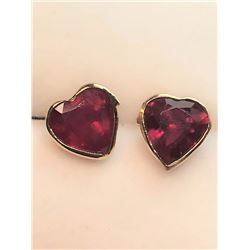 74) 14K YELLOW GOLD RUBY EARRINGS