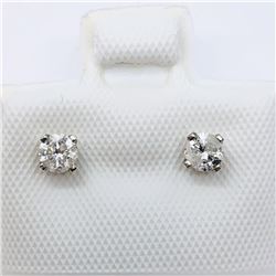 175) 14K WHITE GOLD DIAMOND EARRINGS