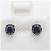 Image 1 : 128) 14K WHITE GOLD BLACK DIAMOND EARRINGS