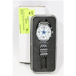 NEW IN CASE, BLUE STAR MENS WATCH.