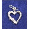 Image 1 : 10 KT WHITE GOLD HEART PENDANT