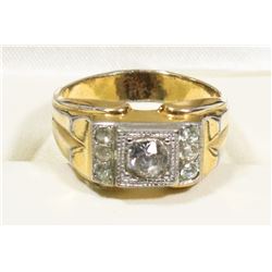 MEN'S GOLDTONE RING WITH SWAROVSKI