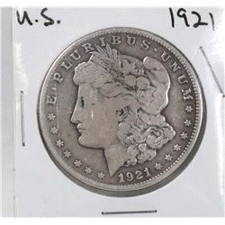 US MORGAN 1921 SILVER DOLLAR COIN.