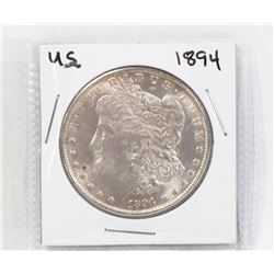 US MORGAN 1894 SILVER DOLLAR COIN.
