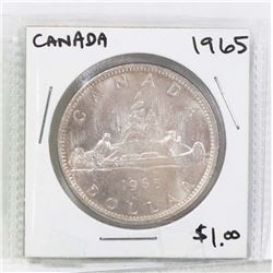 CANADA 1965 SILVER DOLLAR COIN.