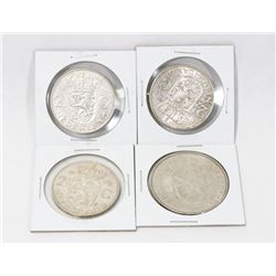 LOT OF 3 NEDERLAND GULDEN SILVER COINS - THREE