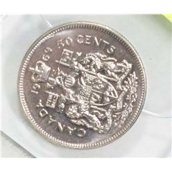 1969 CANADIAN 50 CENT PIECE.