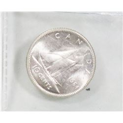 1964 CANADIAN 10 CENT COIN.