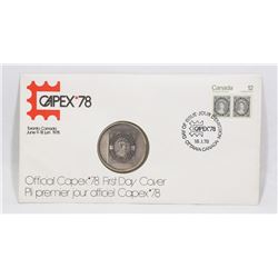 OFFICIAL CAPEX 1978 FIRST DAY COVER COIN