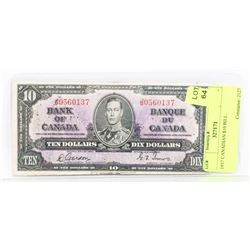 1937 CANADIAN $10 BILL.