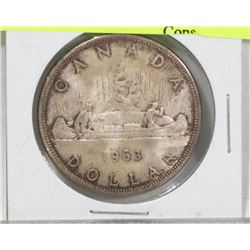 1963 CANADA SILVER DOLLAR COIN