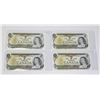 Image 1 : LOT OF FOUR 1973 CANADIAN $1.00 BANKNOTES.