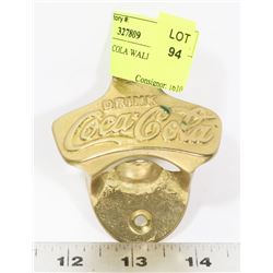 BRASS COCA COLA WALL BOTTLE OPENER