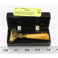 VINTAGE SCHICK RAZOR WITH BUTTERSCOTCH BAKELITE