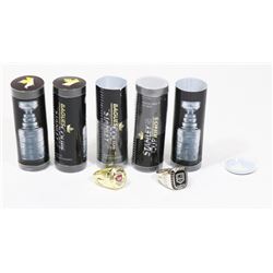 LOT OF 5 DIFFERENT MOLSON STANLEY CUP RINGS INCL