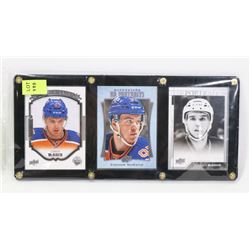 LOT OF 3 FRAMED CONNOR MCDAVID "PORTRAITS" CARDS