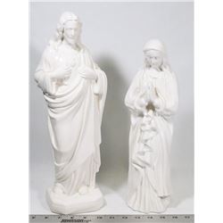 BOX W/JESUS & HOLY MARY CERAMIC