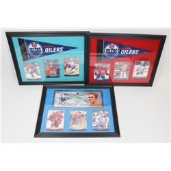 LOT OF 3 CONNOR MCDAVID FRAMED CARD PICTURES.