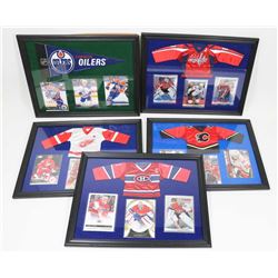 LOT OF FRAMED CARD PICTURES INCL EDMONTON AND