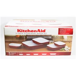 NEW 5-PC KITCHENAID STONEWARE BAKER SET-