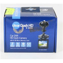 CLEAR DASH HD DASH CAMERA 8GB CARD WIDE ANGLE