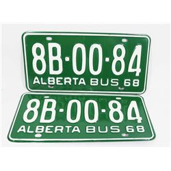 MATCHING SET 1968 ALBERTA  LICENCE PLATE