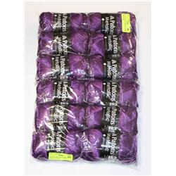 LOT OF-12 METALLIC DARK PURPLE YARN 85G EACH