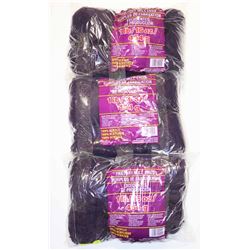 LOT OF-3 DARK PURPLE 1LB BAGS OF 100% ACRYLIC