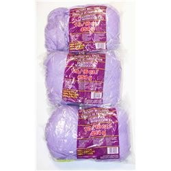 LOT OF-3 LIGHT PURPLE 1LB BAGS OF 100% ACRYLIC