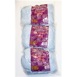 LOT OF 3 LIGHT BLUE 1 LB BAGS OF 100% ACRYLIC YARN