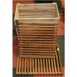 LOT WITH WOODEN PLANTER BOX AND TABLE TOPS